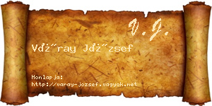 Váray József névjegykártya